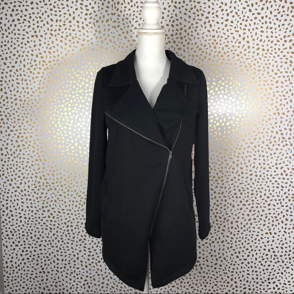 Doe + Rae - Black - Moto - Knit Zipper Jacket - Picture 2 of 7
